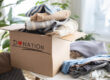 Textile recycling donation box